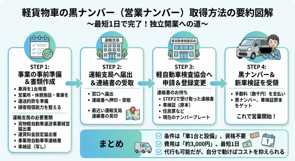 軽貨物車の営業ナンバー取得方法