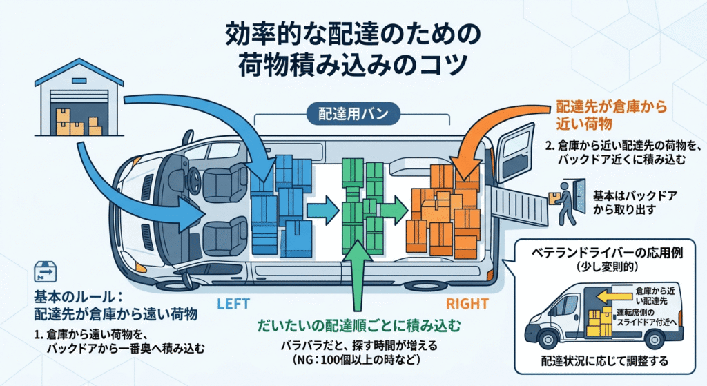 軽貨物への荷物積み込み方法図解