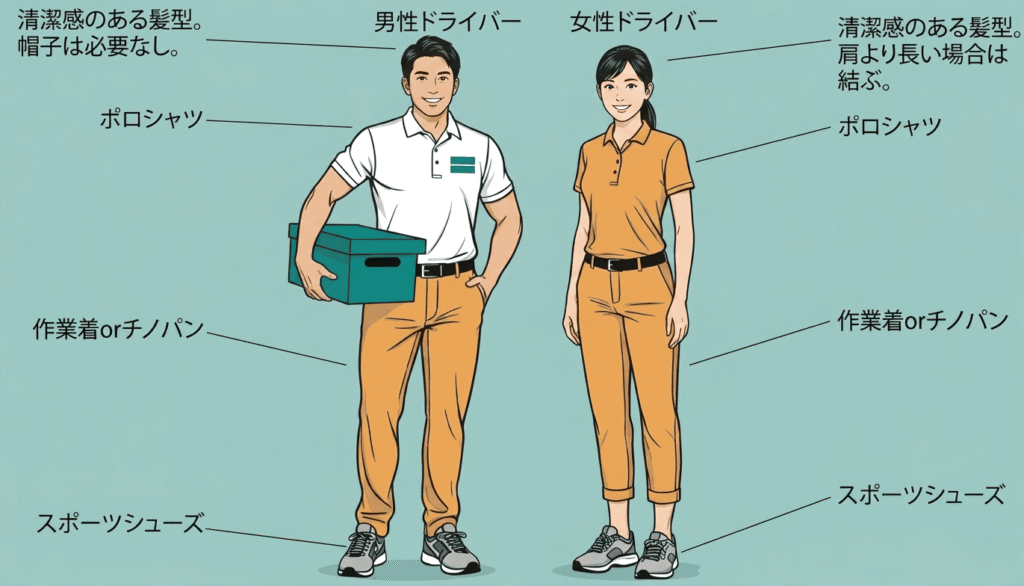 軽貨物ドライバーの服装（男女）